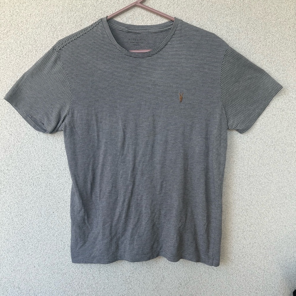 All Saints Stripped Short Sleeve Tee - Size Medium